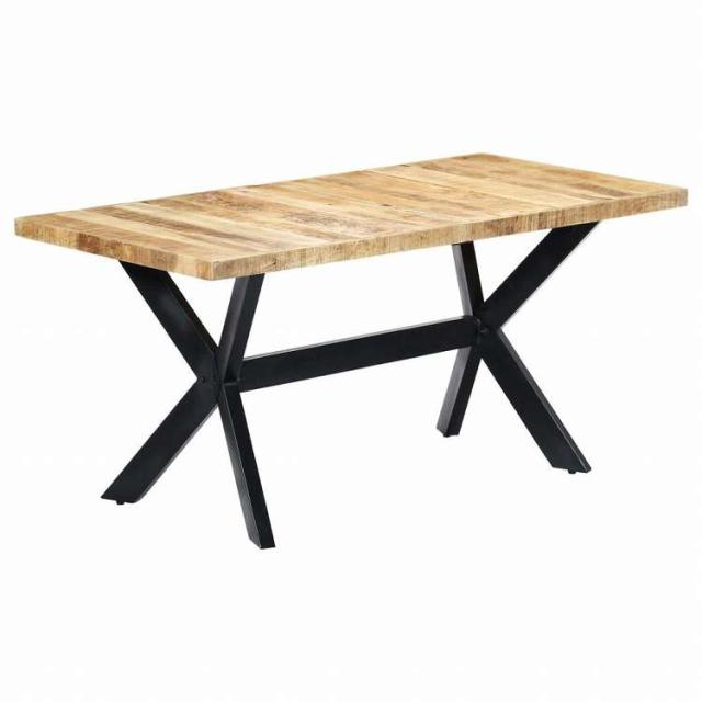 vidaXL ダイニングテーブル 160x80x75cm マンゴー無垢材 (粗目)家具 テーブル キッチン・ダイニングルームテーブル(代引不可)【送料無料】_8