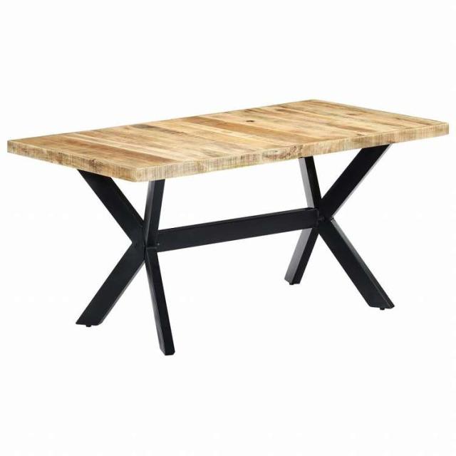 vidaXL ダイニングテーブル 160x80x75cm マンゴー無垢材 (粗目)家具 テーブル キッチン・ダイニングルームテーブル(代引不可)【送料無料】_9