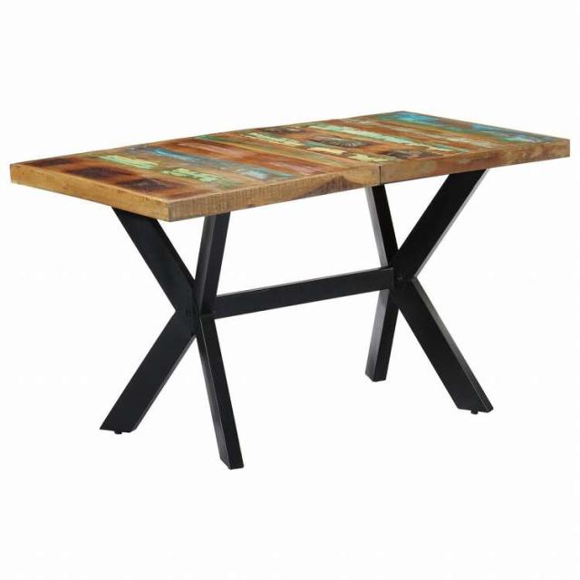 vidaXL 247439 vidaXL ダイニングテーブル 140x70x75cm 無垢再生木家具 テーブル キッチン・ダイニングルームテーブル(代引不可)【送料無料】