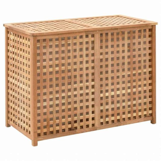 vidaXL ランドリーバスケット 87.5x46x67cm ウォールナット無垢材ホーム&amp;ガーデン 家事用品 ランドリー用品 洗濯かご(代引不可)【送料無料】