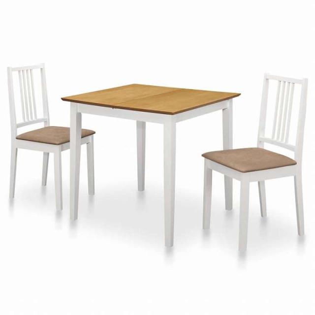 vidaXL ダイニング3点セット MDF ホワイト家具 家具セット キッチン・ダイニング 家具 Sets(代引不可)【送料無料】