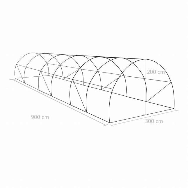 vidaXL 温室 27m2 900x300x200cmホーム&ガーデン 芝&ガーデン ガーデニング グリーンハウス・温室(代引不可)【送料無料】_12