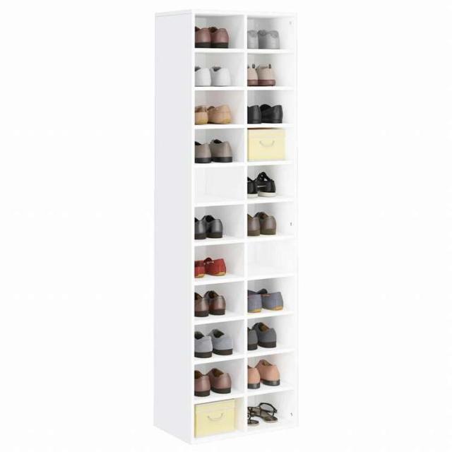 vidaXL シューズキャビネット ホワイト 54x34x183cm パーティクルボードホーム&ガーデン 家事用品 収納&オーガナイザー 衣類・ワードローブ収納 シューズラック・整理収納(代引不可)【送料無料_2
