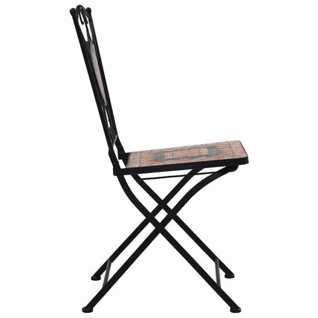 vidaXL モザイクビストロチェア 2点 オレンジ/グレー家具 アウトドア家具 屋外椅子 アウトドアベンチチェア(代引不可)【送料無料】_3