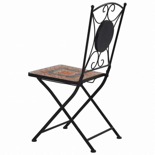 vidaXL モザイクビストロチェア 2点 オレンジ/グレー家具 アウトドア家具 屋外椅子 アウトドアベンチチェア(代引不可)【送料無料】_5