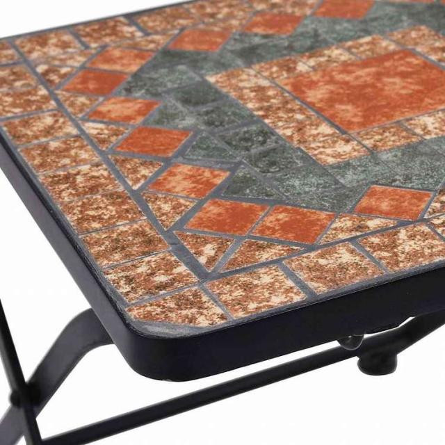 vidaXL モザイクビストロチェア 2点 オレンジ/グレー家具 アウトドア家具 屋外椅子 アウトドアベンチチェア(代引不可)【送料無料】_7