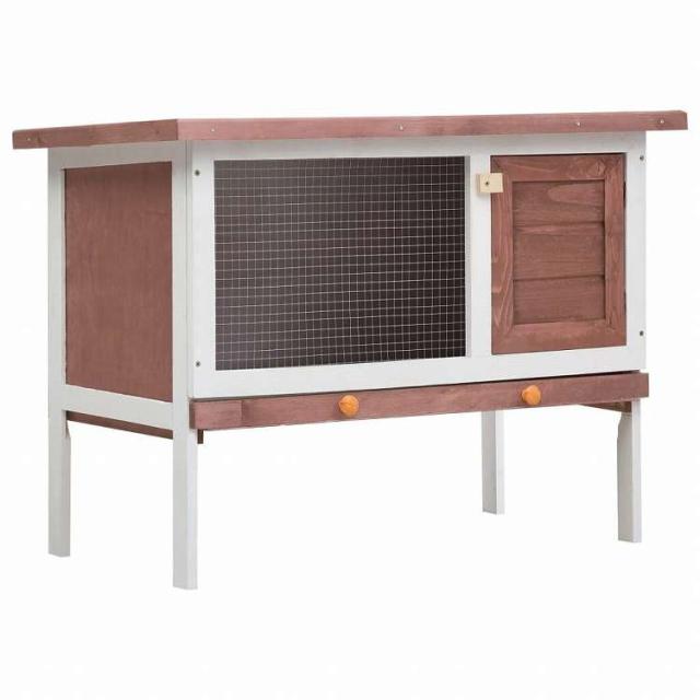 vidaXL 露天うさぎ掘っ建て小屋 1層印字機 赤銅色 木製毛の荒物&愛玩動物装具 愛玩動物装具 小毛の荒物装具 小毛の荒物 繁殖・臥せ篭(代引不可)【貨物輸送無料】