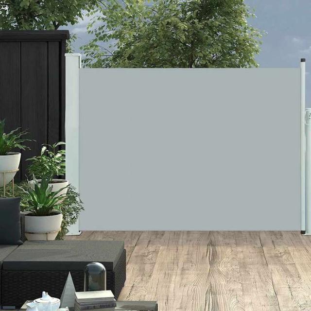 vidaXL パティオ用 引き込み式サイドオーニング 100x500cm グレーホーム&ガーデン 芝&ガーデン アウトドアリビング 屋外用傘・サンシェード(代引不可)【送料無料】