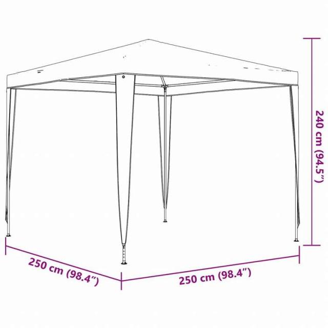 vidaXL プロ仕様 パーティーテント 2.5 x 2.5 m アントラシート 90 g