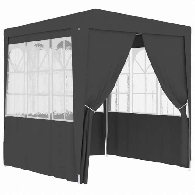 vidaXL プロ仕様 パーティーテント 側壁付き 2x2m アントラシート 90g/m2ホーム&ガーデン 芝&ガーデン アウトドアリビング アウトドアストラクチャー キャノピー・ガゼボ(代引不可)【送料無料】_1