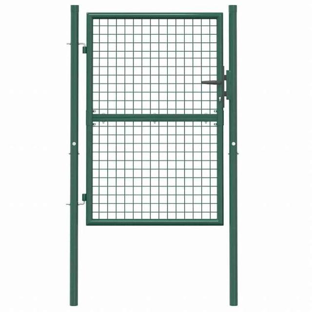 vidaXL フェンスゲート 100x125 cm スチール グリーンハードウェア フェンス&amp;バリア ゲート(代引不可)【送料無料】_3