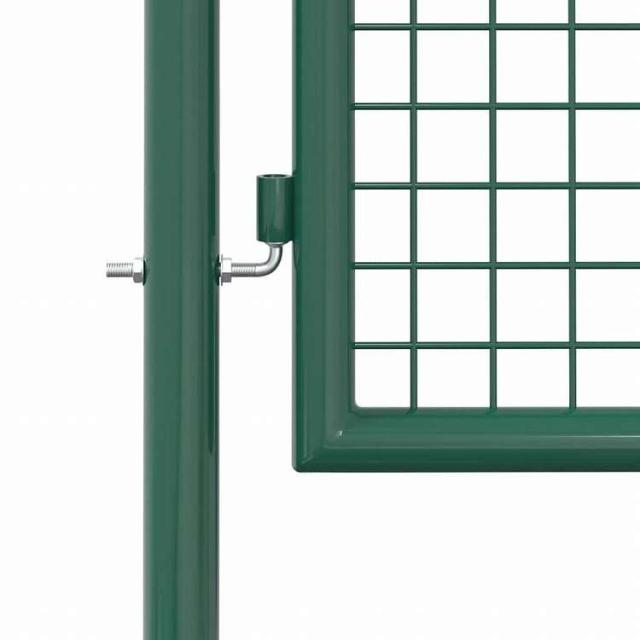 vidaXL フェンスゲート 100x125 cm スチール グリーンハードウェア フェンス&amp;バリア ゲート(代引不可)【送料無料】_4