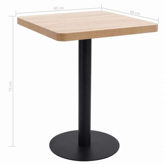 vidaXL ビストロテーブル ライトブラウン 60x60cm MDF製家具 テーブル キッチン・ダイニングルームテーブル(代引不可)【送料無料】_5