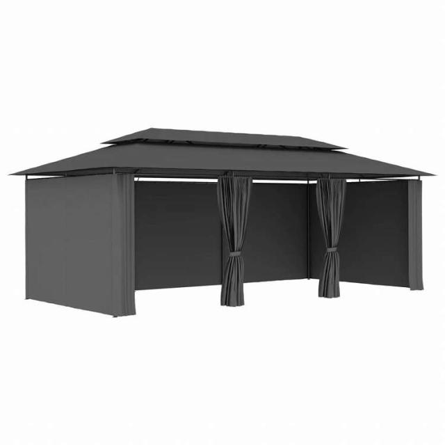vidaXL ガゼボ カーテン付き 600x298x270cm アントラシートホーム&amp;ガーデン 芝&amp;ガーデン アウトドアリビング アウトドアストラクチャー キャノピー・ガゼボ(代引不可)【送料無料】_2