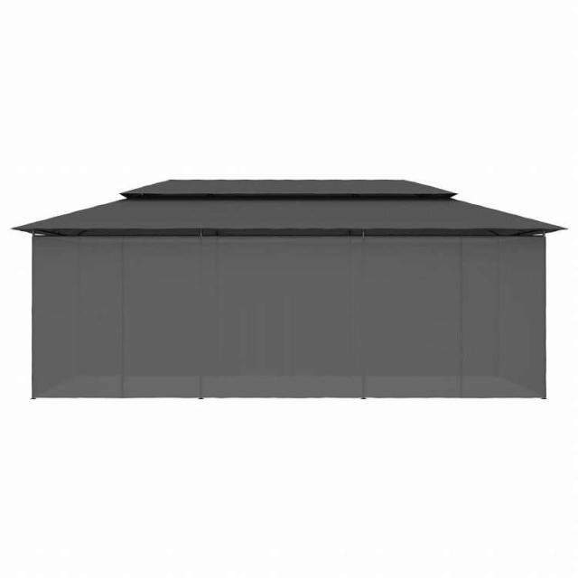 vidaXL ガゼボ カーテン付き 600x298x270cm アントラシートホーム&amp;ガーデン 芝&amp;ガーデン アウトドアリビング アウトドアストラクチャー キャノピー・ガゼボ(代引不可)【送料無料】_4