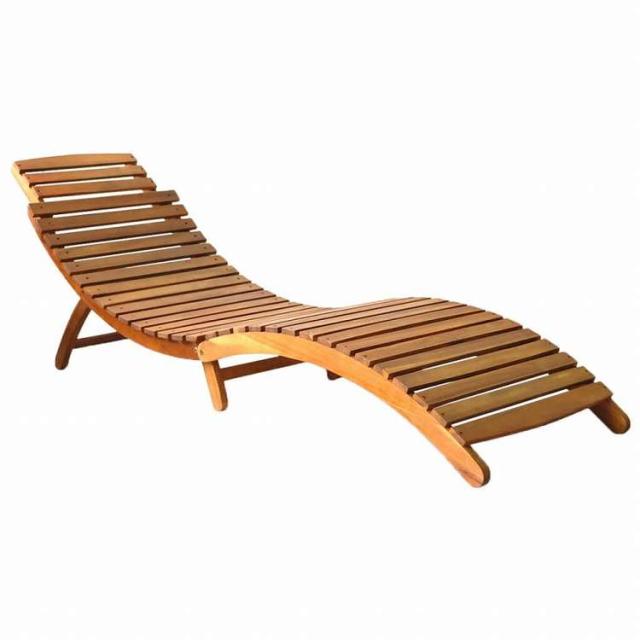 vidaXL サンラウンジャー アカシア無垢材 ブラウン家具 アウトドア家具 屋外椅子 サンラウンジャー(代引不可)【送料無料】