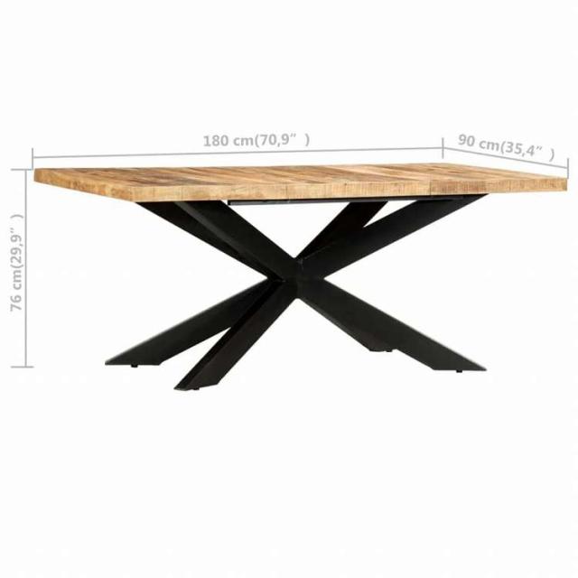 vidaXL ダイニングテーブル 180x90x76cm マンゴー無垢材 (粗目)家具 テーブル キッチン・ダイニングルームテーブル(代引不可)【送料無料】_4