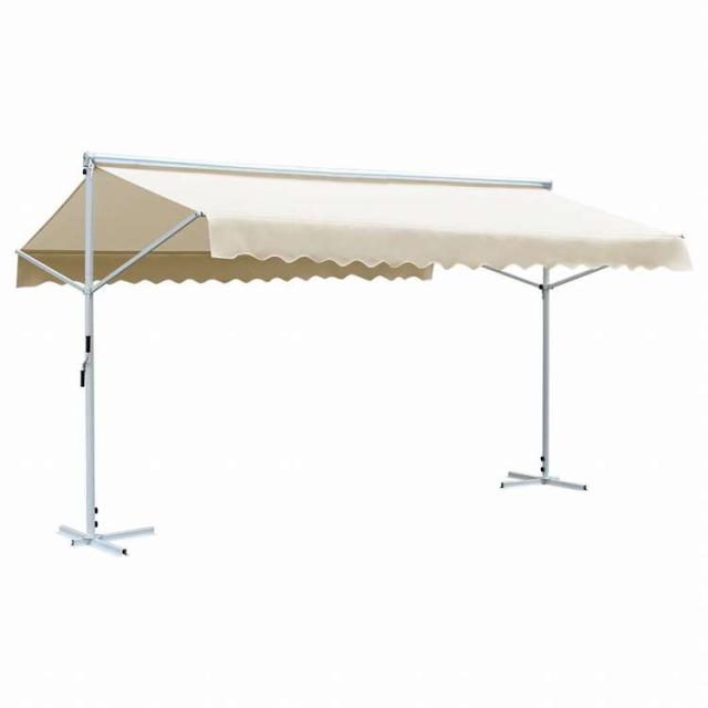 vidaXL 自立型オーニング 600×300cm クリームホーム&ガーデン 芝&ガーデン アウトドアリビング 屋外用傘・サンシェード(代引不可)【送料無料】