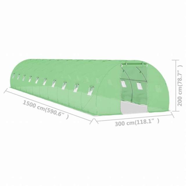 vidaXL 温室 45m2 15x3x2mホーム&ガーデン 芝&ガーデン ガーデニング グリーンハウス・温室(代引不可)【送料無料】_10