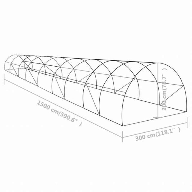 vidaXL 温室 45m2 15x3x2mホーム&ガーデン 芝&ガーデン ガーデニング グリーンハウス・温室(代引不可)【送料無料】_11