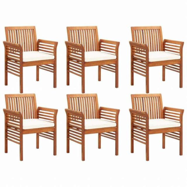vidaXL 屋外ダイニング7点セット クッション付き アカシア無垢材家具 アウトドア家具 屋外家具セット(代引不可)【送料無料】_3