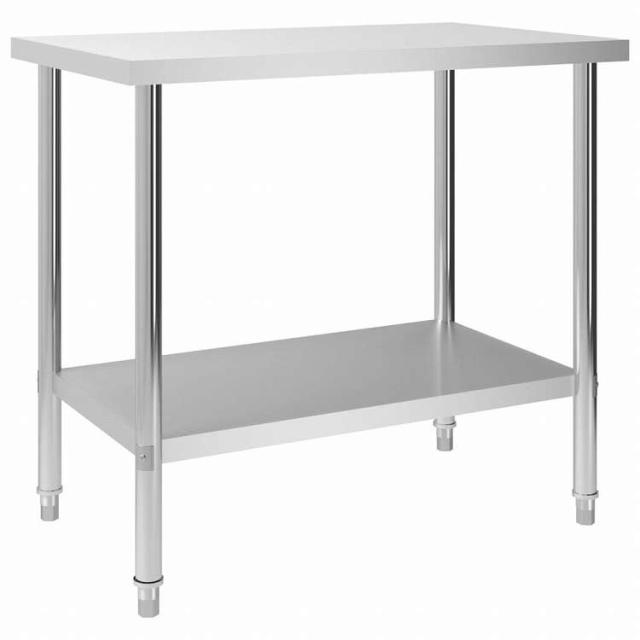 vidaXL キッチン作業机100x60x85 cm ステンレススチールビジネス&工業用 食品サービス(代引不可)【送料無料】