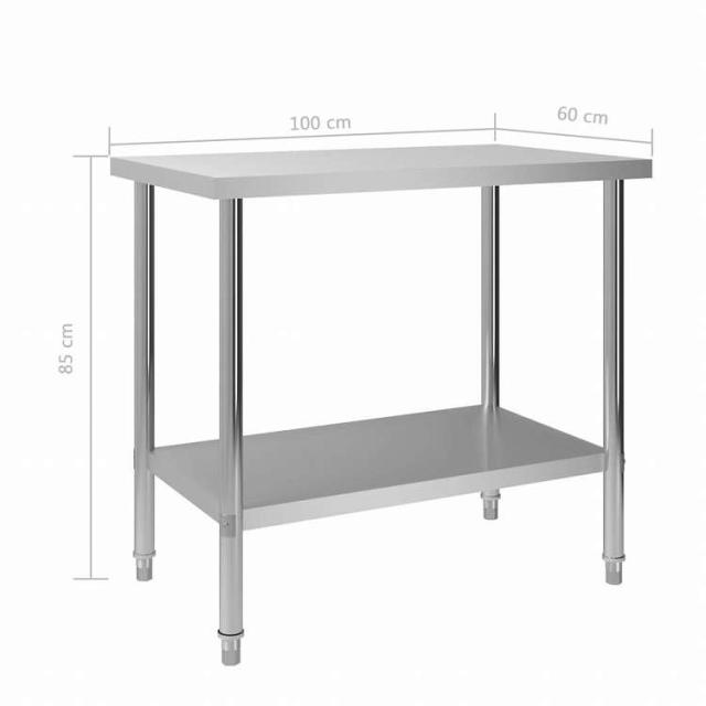 vidaXL キッチン作業机100x60x85 cm ステンレススチールビジネス&工業用 食品サービス(代引不可)【送料無料】_6