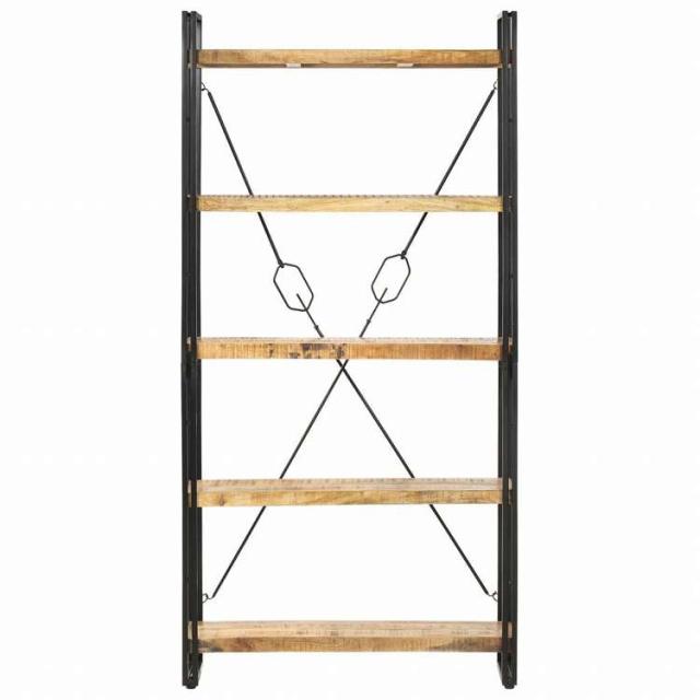 vidaXL 5段 書棚 90x30x180cm マンゴー無垢材家具 棚 本棚・オープンラック(代引不可)【送料無料】_1