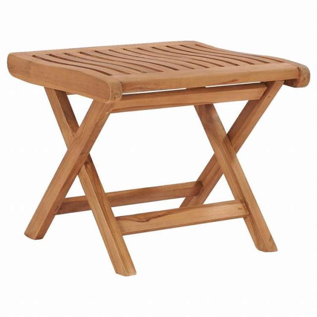 vidaXL 折りたたみ式フットレスト 46.5x49x41.5 cm チーク無垢材家具 アウトドア家具 屋外フットレスト(代引不可)【送料無料】