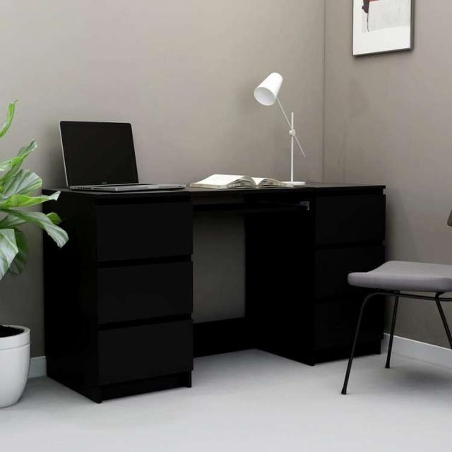 vidaXL ライティングデスク ブラック 140x50x77cm エンジニアリングウッド家具 オフィス家具 デスク(代引不可)【送料無料】