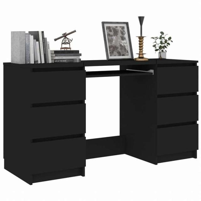 vidaXL ライティングデスク ブラック 140x50x77cm エンジニアリングウッド家具 オフィス家具 デスク(代引不可)【送料無料】
