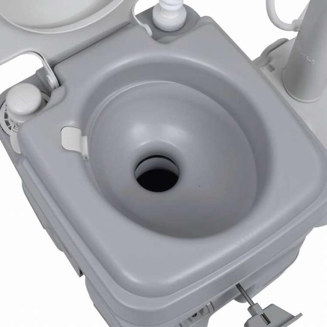vidaXL ポータブルキャンプ用トイレ&手洗いスタンド グレースポーツグッズ アウトドアレクリエーション キャンプ&ハイキング(代引不可)【送料無料】
