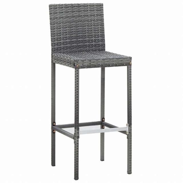vidaXL 屋外バー7点セット クッション付き ポリラタン製 グレー家具 アウトドア家具 屋外家具セット(代引不可)【送料無料】_2
