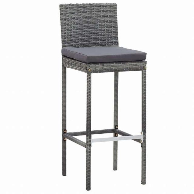 vidaXL 屋外バー7点セット クッション付き ポリラタン製 グレー家具 アウトドア家具 屋外家具セット(代引不可)【送料無料】_3