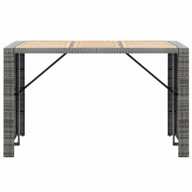 vidaXL 屋外バー7点セット クッション付き ポリラタン製 グレー家具 アウトドア家具 屋外家具セット(代引不可)【送料無料】_5