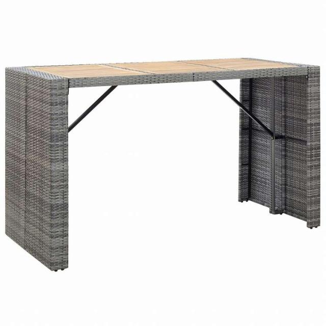 vidaXL 屋外バー7点セット クッション付き ポリラタン製 グレー家具 アウトドア家具 屋外家具セット(代引不可)【送料無料】_6
