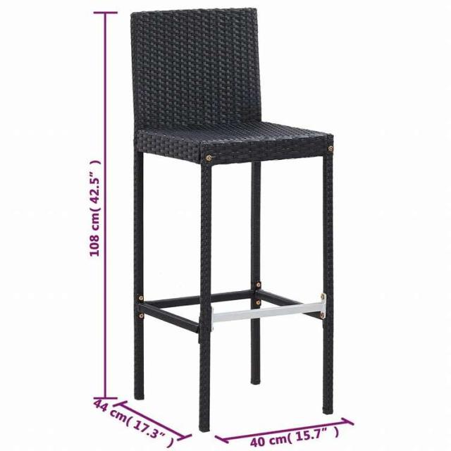 vidaXL 屋外バー5点セット ポリラタン&アカシア材 ブラック家具 アウトドア家具 屋外家具セット(代引不可)【送料無料】_10