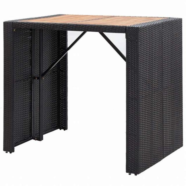 vidaXL 屋外バー5点セット ポリラタン&アカシア材 ブラック家具 アウトドア家具 屋外家具セット(代引不可)【送料無料】_5