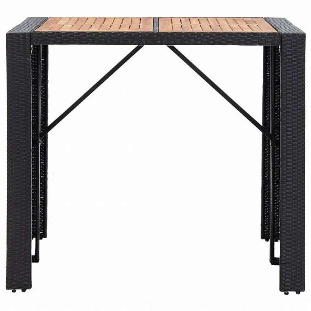 vidaXL 屋外バー5点セット ポリラタン&アカシア材 ブラック家具 アウトドア家具 屋外家具セット(代引不可)【送料無料】_6