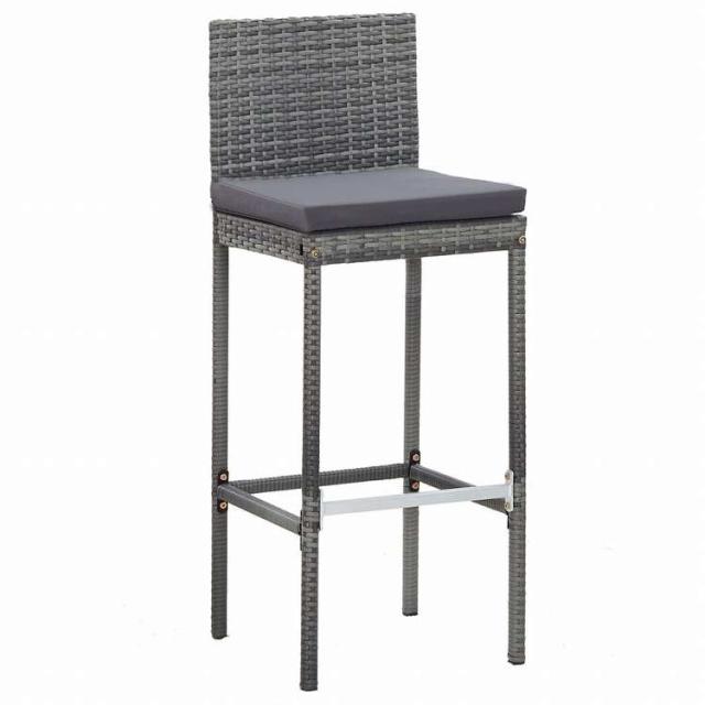 vidaXL 屋外バー5点セット ポリラタン&アカシア材 グレー家具 アウトドア家具 屋外家具セット(代引不可)【送料無料】_6