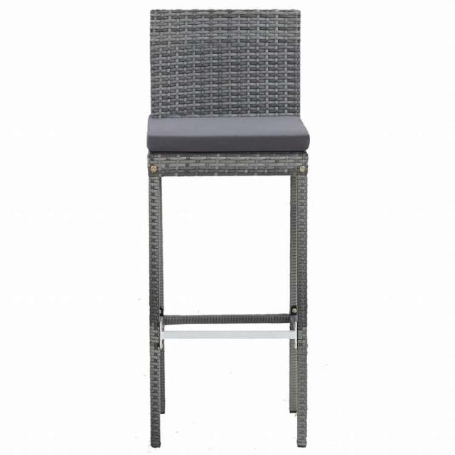 vidaXL 屋外バー5点セット ポリラタン&アカシア材 グレー家具 アウトドア家具 屋外家具セット(代引不可)【送料無料】_7