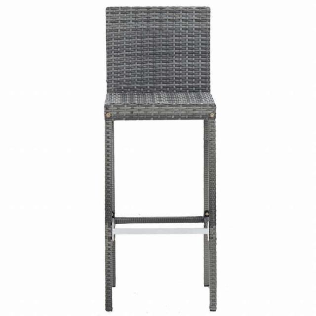 vidaXL 屋外バー5点セット ポリラタン&アカシア材 グレー家具 アウトドア家具 屋外家具セット(代引不可)【送料無料】_8