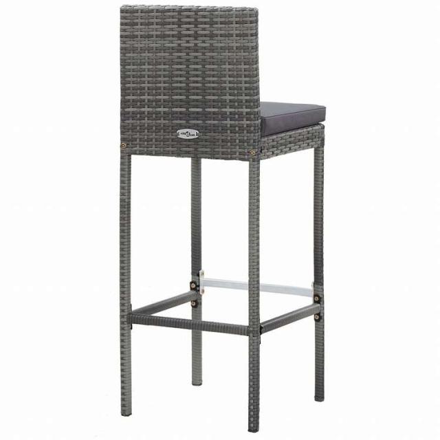 vidaXL 屋外バー5点セット ポリラタン&アカシア材 グレー家具 アウトドア家具 屋外家具セット(代引不可)【送料無料】_9
