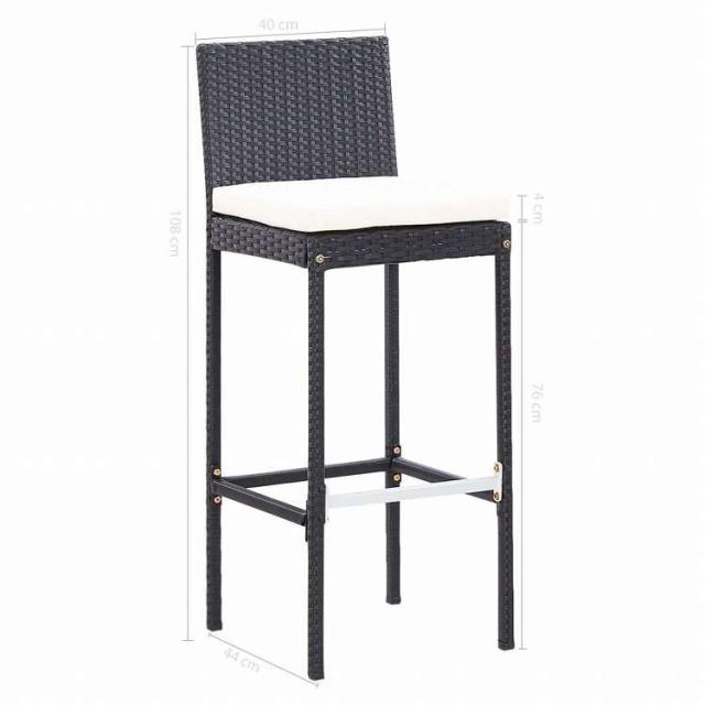 vidaXL 屋外バー9点セット ポリラタン&アカシア材 ブラック家具 アウトドア家具 屋外家具セット(代引不可)【送料無料】_12