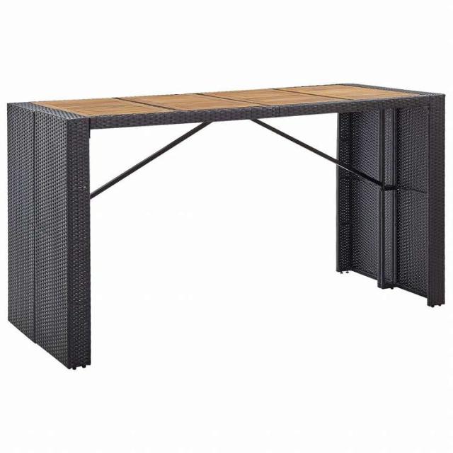 vidaXL 屋外バー9点セット ポリラタン&アカシア材 ブラック家具 アウトドア家具 屋外家具セット(代引不可)【送料無料】_2