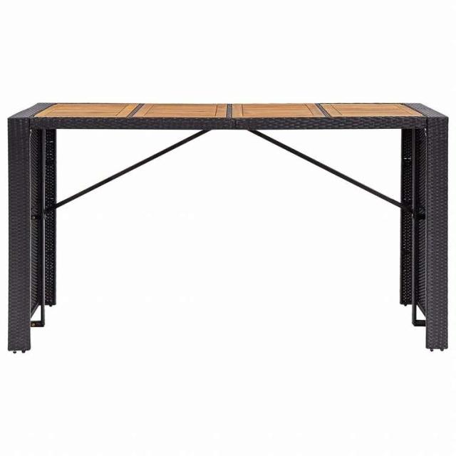 vidaXL 屋外バー9点セット ポリラタン&アカシア材 ブラック家具 アウトドア家具 屋外家具セット(代引不可)【送料無料】_3