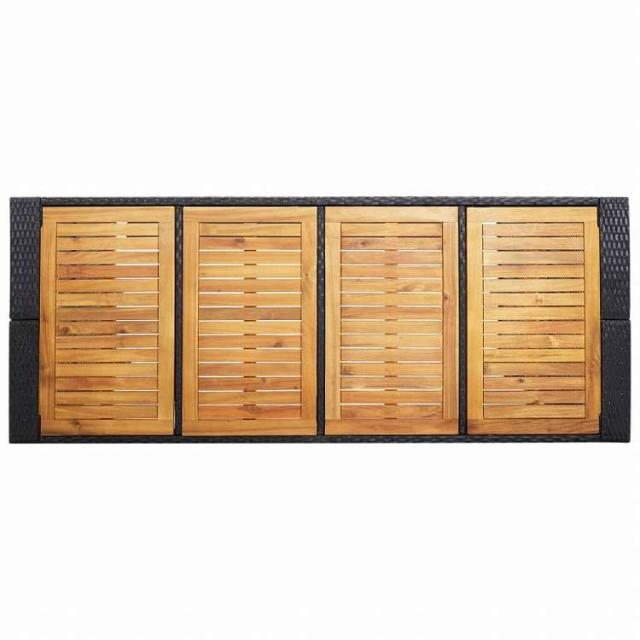 vidaXL 屋外バー9点セット ポリラタン&アカシア材 ブラック家具 アウトドア家具 屋外家具セット(代引不可)【送料無料】_4