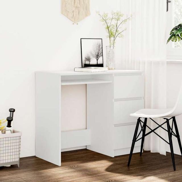 vidaXL デスク ホワイト 90x45x76cm エンジニアリングウッド家具 オフィス家具 デスク(代引不可)【送料無料】