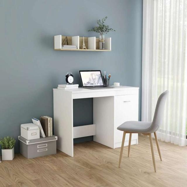 vidaXL デスク ホワイト 100x50x76cm エンジニアリングウッド家具 オフィス家具 デスク(代引不可)【送料無料】