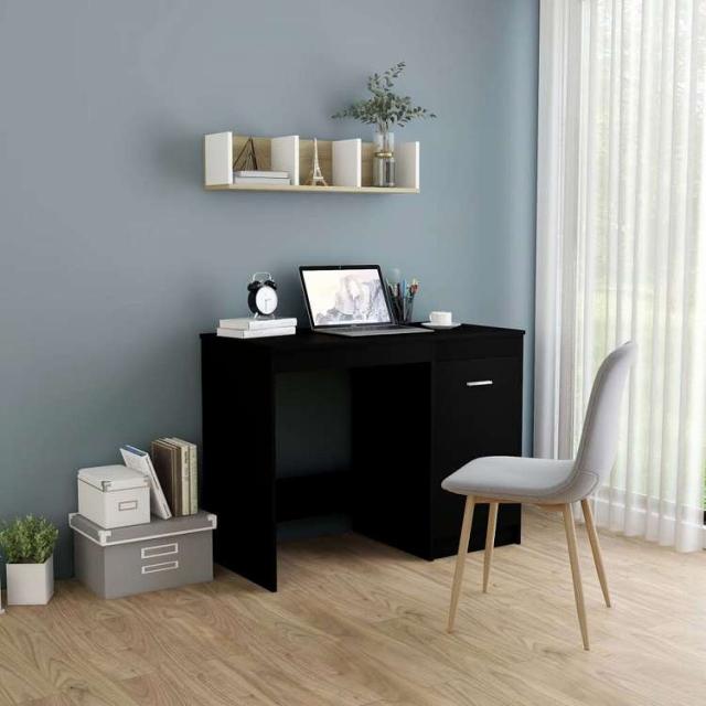 vidaXL デスク ブラック 100x50x76cm エンジニアリングウッド家具 オフィス家具 デスク(代引不可)【送料無料】
